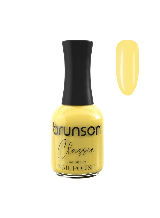 Brunson Classic Nail Polish 18ml Fast Dry Nail Lacquer Nail Harderner Normal Polish Glossy Gel Effect Quick Air Dry Long-Lasting Natural Nail Enamel Salon Quality Manicure Pedicure Regular Polish - Image 1